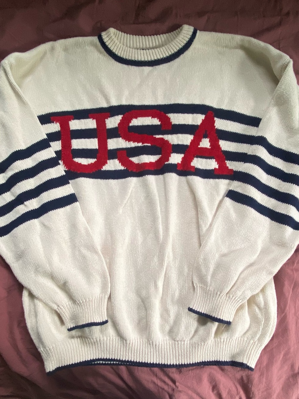 1990 vintage White Knit Sweater USA